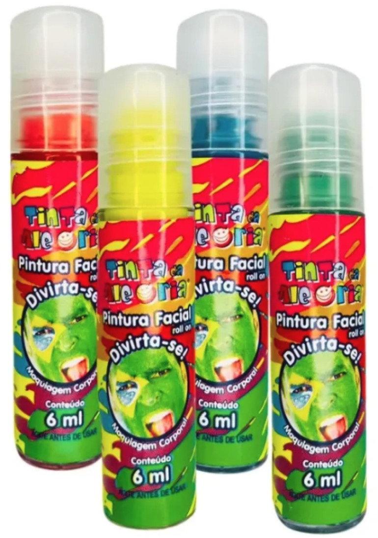 Tinta Pintura Facial Corporal Roll On 6ml Tinta da Alegria Brincadeira Carnaval Roxo