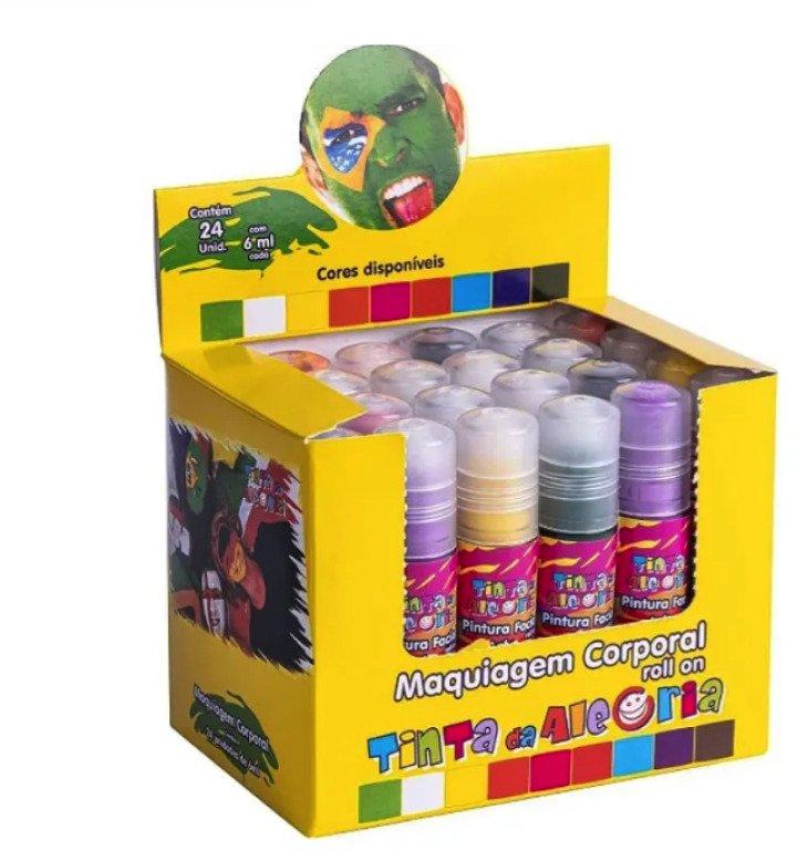 Tinta Pintura Facial Corporal Roll On 6ml Tinta da Alegria Brincadeira Carnaval Roxo