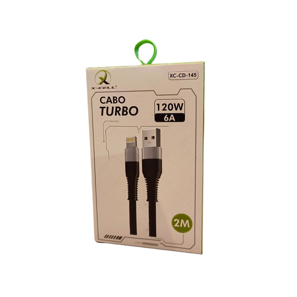 Cabo USB A Macho x Lightning 6A 120W 2m iPhone iPad iPod X-Cell XCCD145