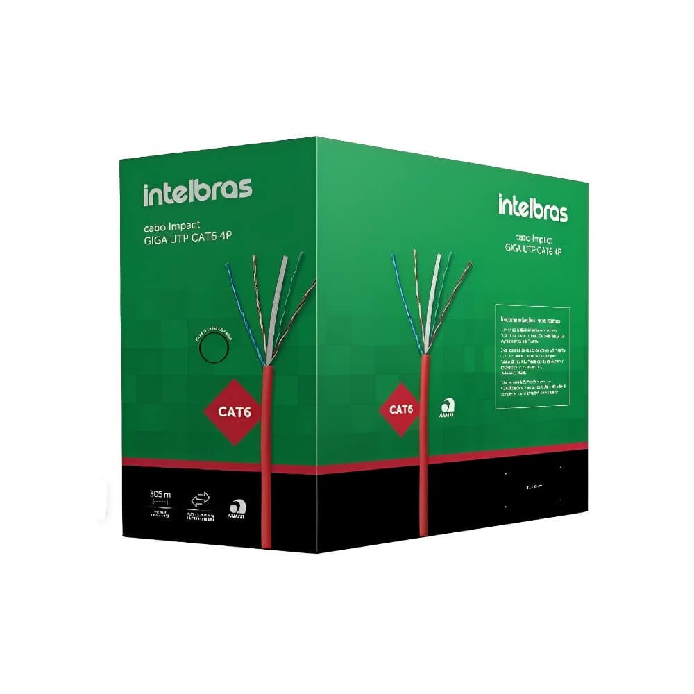 Cabo Lan UTP 4P Cat6 305m Azul IMPACT GIGA IG6CAZ Intelbras
