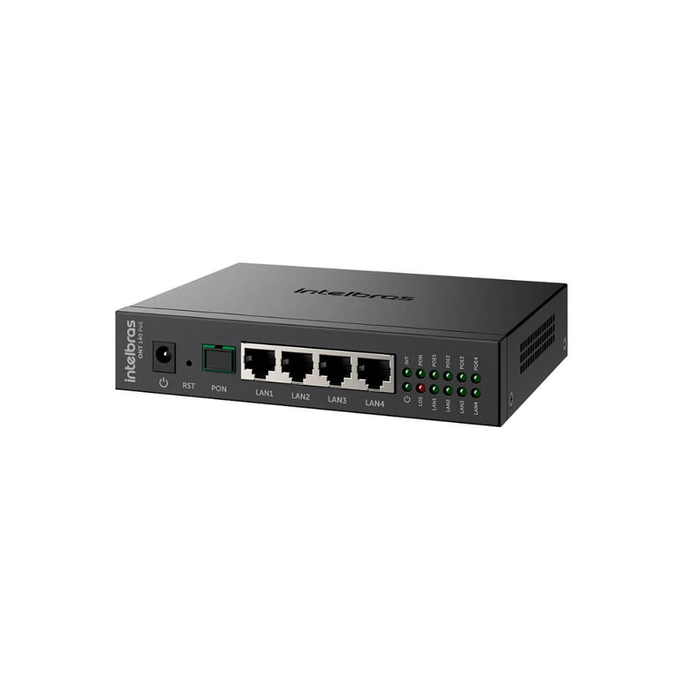 Modem Óptico PON LAN 4 Portas ONT 140 PoE Intelbras
