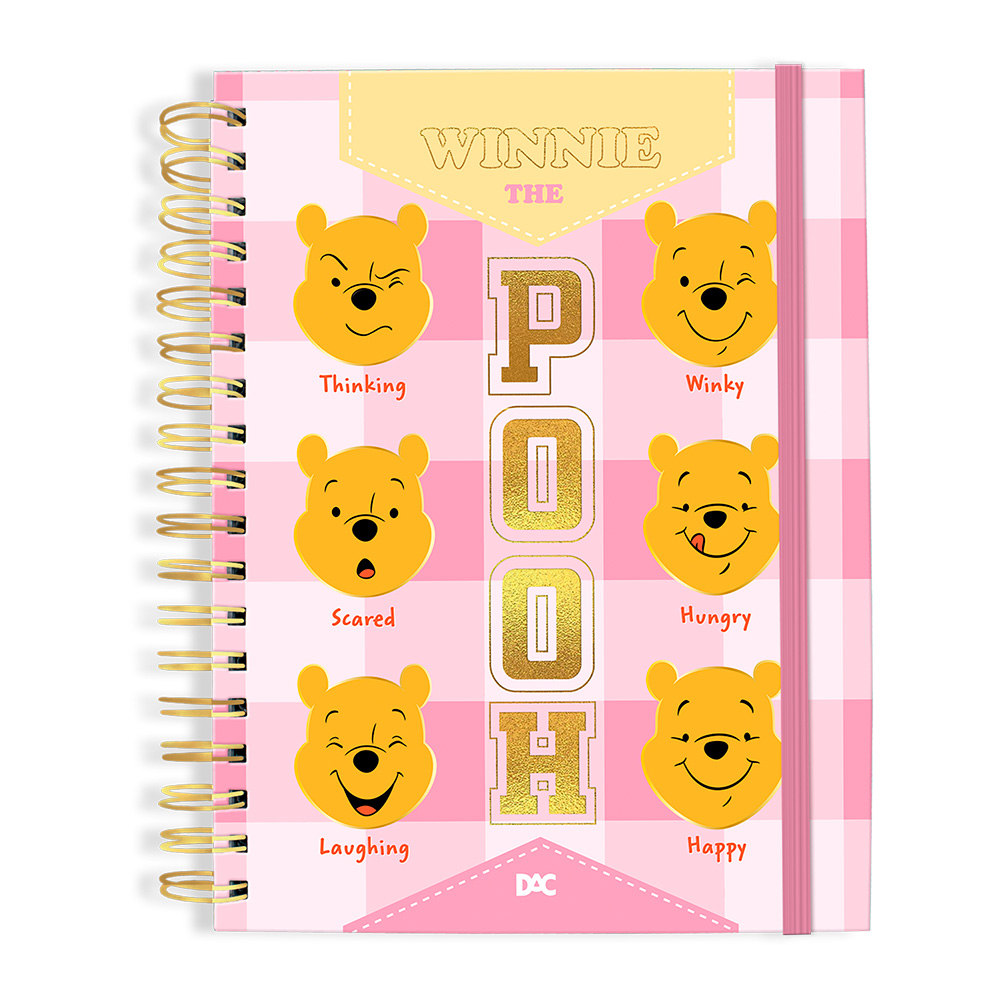 Caderno DAC Smart Universitário POOH com 80 Folhas e Divisórias Reposicionáveis