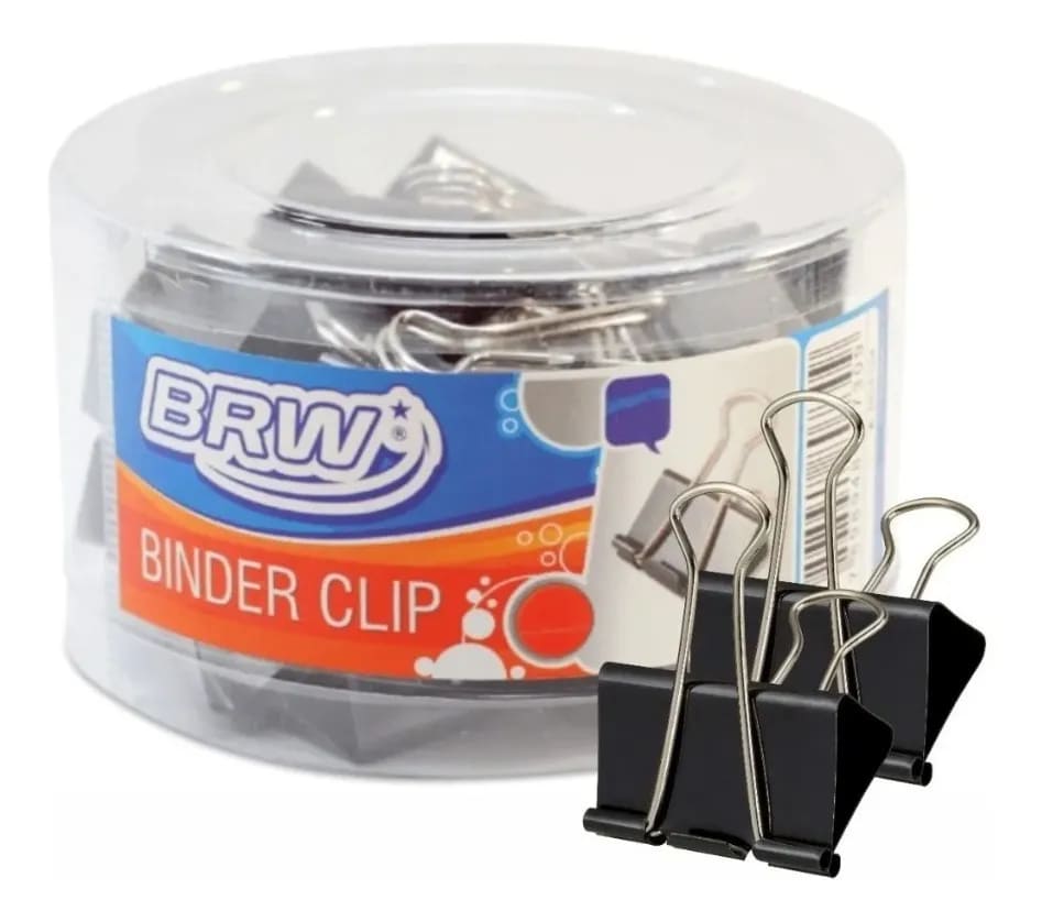 Prendedor de Papel BRW 15mm Preto