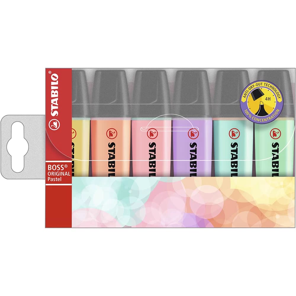 Marca Texto Stabilo Boss Pastel Estojo com 06 Unidades