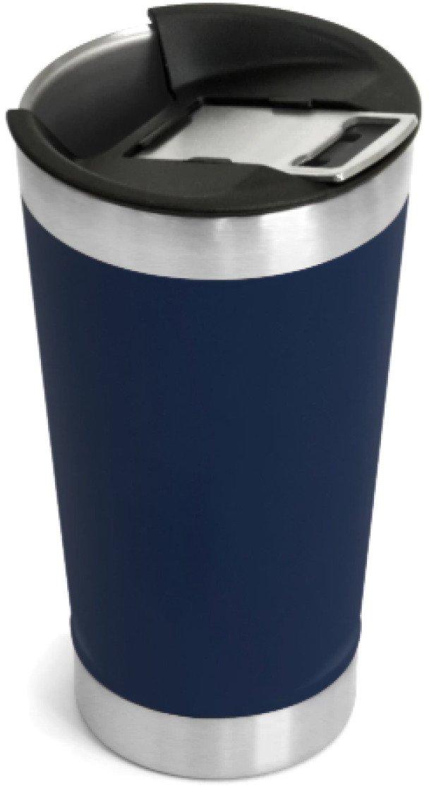 Copo Térmico 473 ml Aço Inox Com Tampa e Abridor Azul