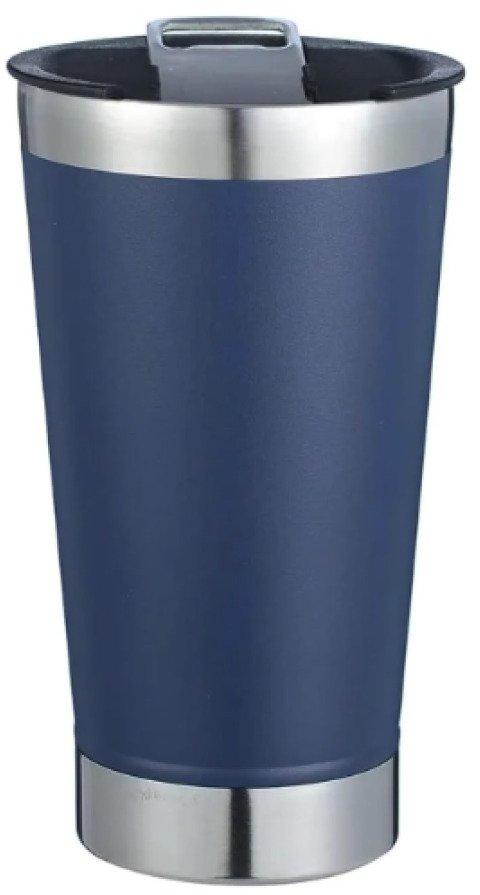 Copo Térmico 473 ml Aço Inox Com Tampa e Abridor Azul
