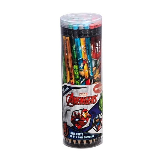 Lápis Preto Molin Avengers com Borracha Unidade Sortido