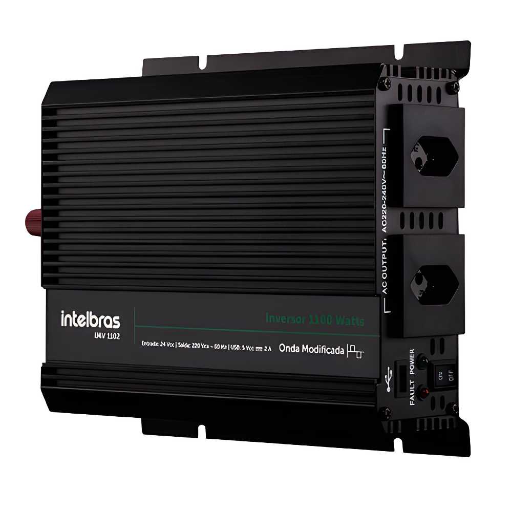 Inversor de Tensão Modificada 1100W 24VCC Para 220VAC IMV 1102 Intelbras