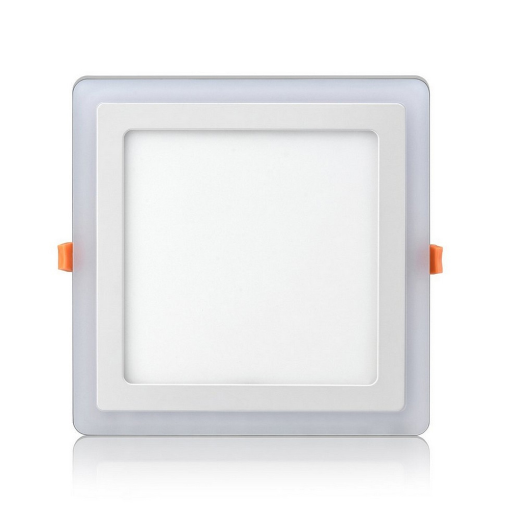 Luminária Plafon 12W+6W LED 6500k e 6500k 3 Estágios Quadrado 195x195x28mm de Embutir Bivolt Elgin - 48D124WEQB00