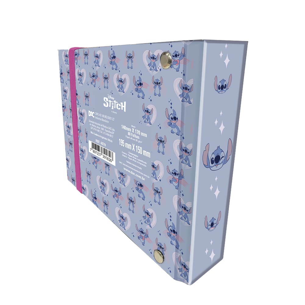 Mini Fichário DAC Disney Stitch com 80 Folhas 90gr