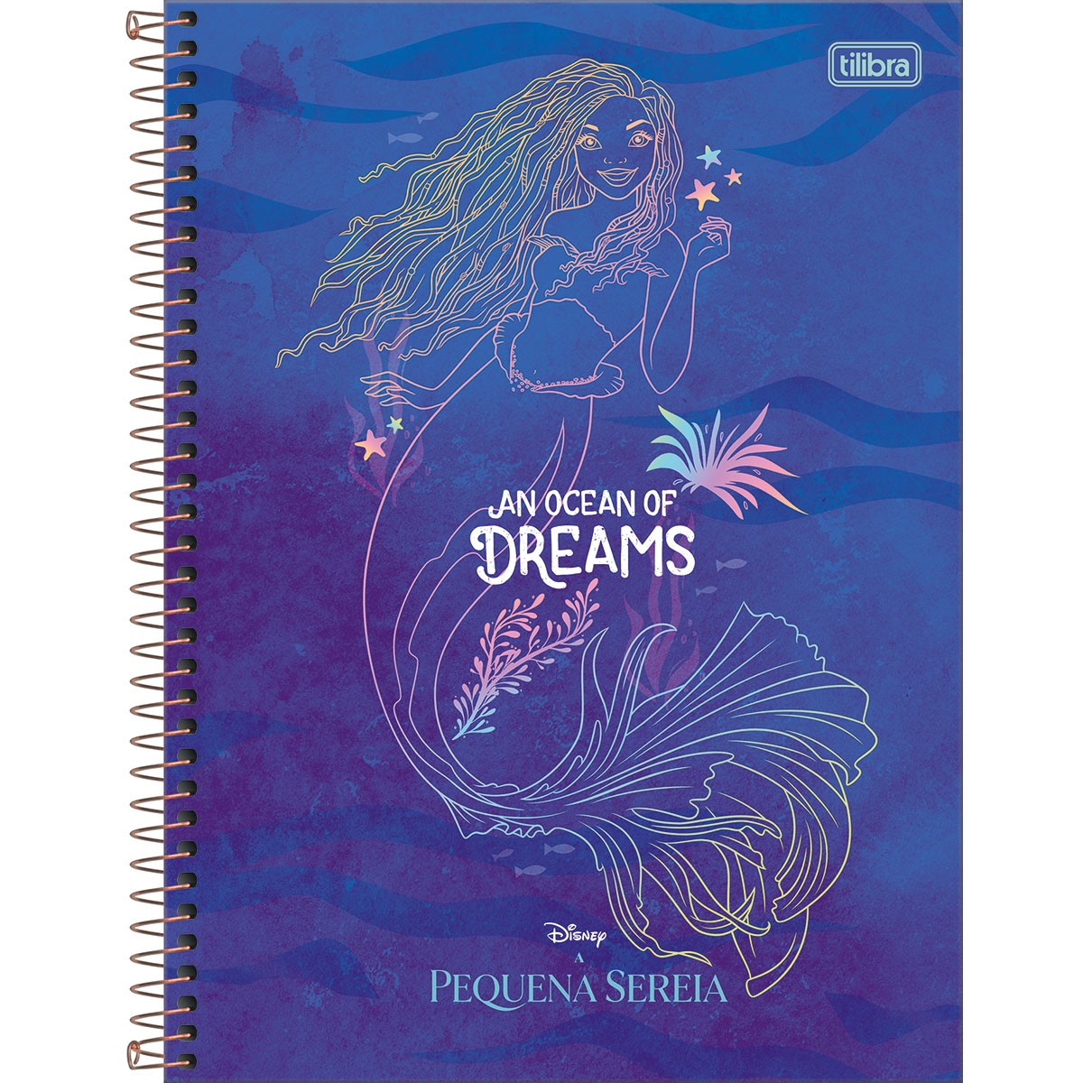Caderno Universitário Tilibra Pequena Sereia Capa Dura 80 Folhas 1 Matéria Sortido