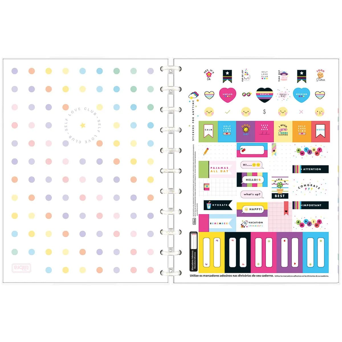 Caderno Universitário Tilibra Tilidisco Happy 80 Folhas 1x1