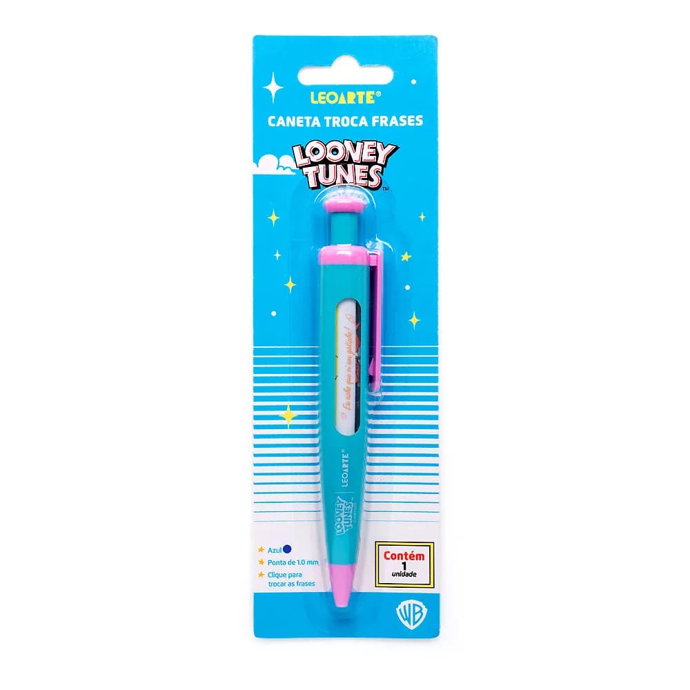 Caneta Leo e Leo Troca Frases Lonney Tunes Ponta 1.0mm