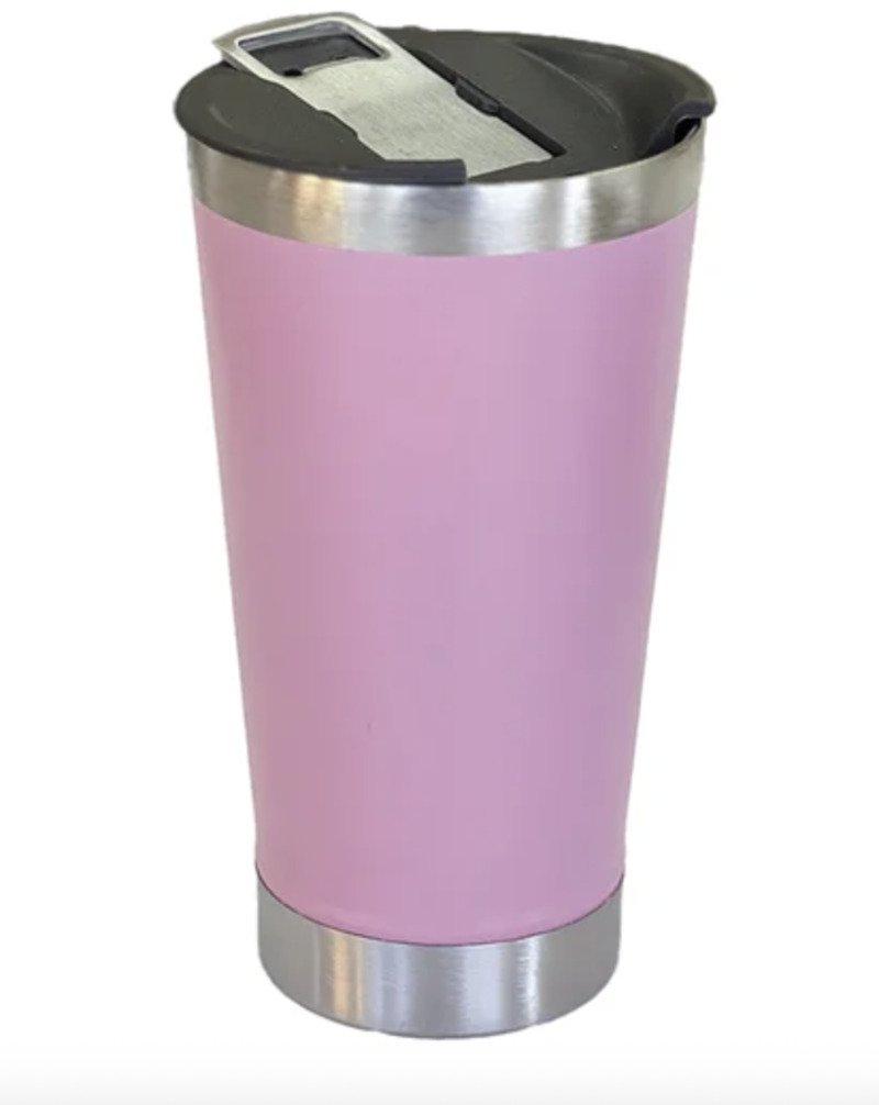 Copo Térmico 473 ml Aço Inox Com Tampa e Abridor Rosa