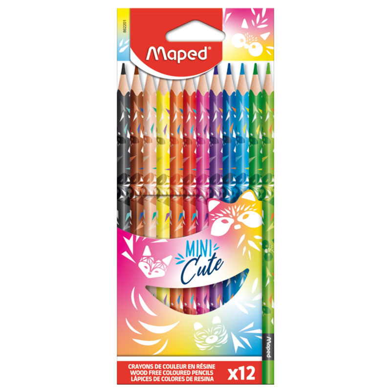 Lápis de Cor Maped Mini Cute 12x1 Lápis Grande
