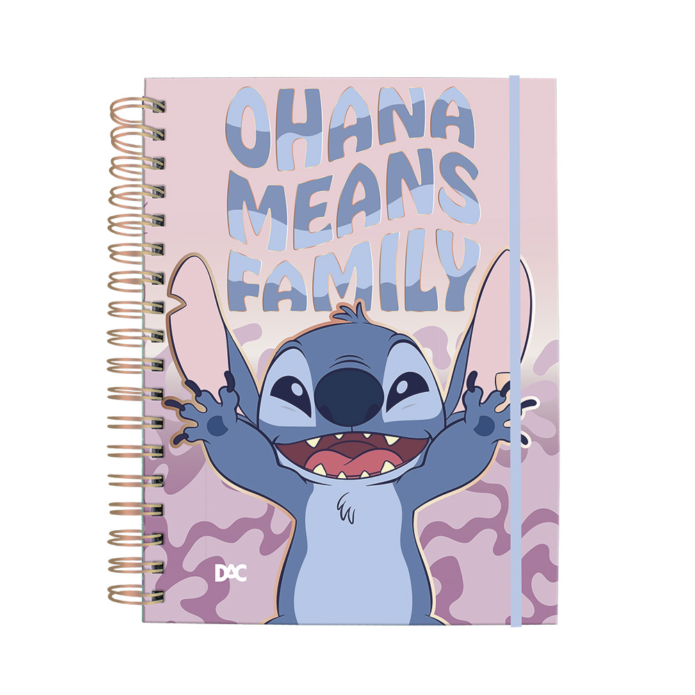 Caderno DAC Smart Universitário Stitch com 80 Folhas Reposicionáveis