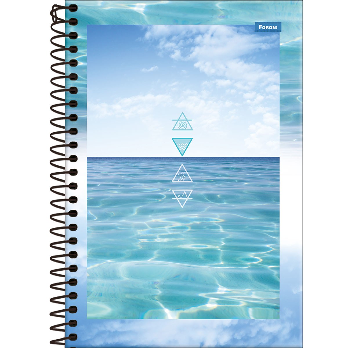 Caderno Universitário Foroni Elementos Pequeno Espiral 192 Folhas Sortido