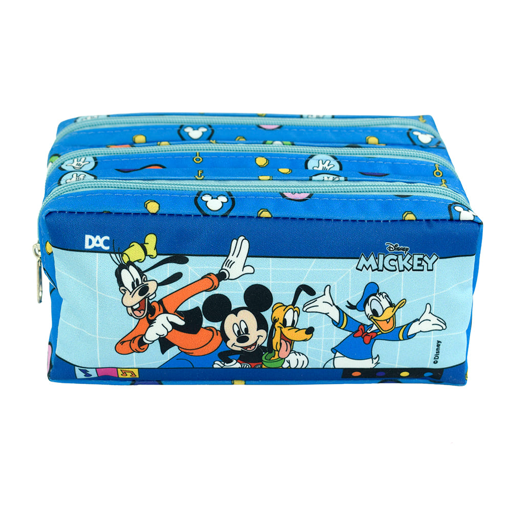 Estojo Escolar DAC Mickey Duplo em Tecido