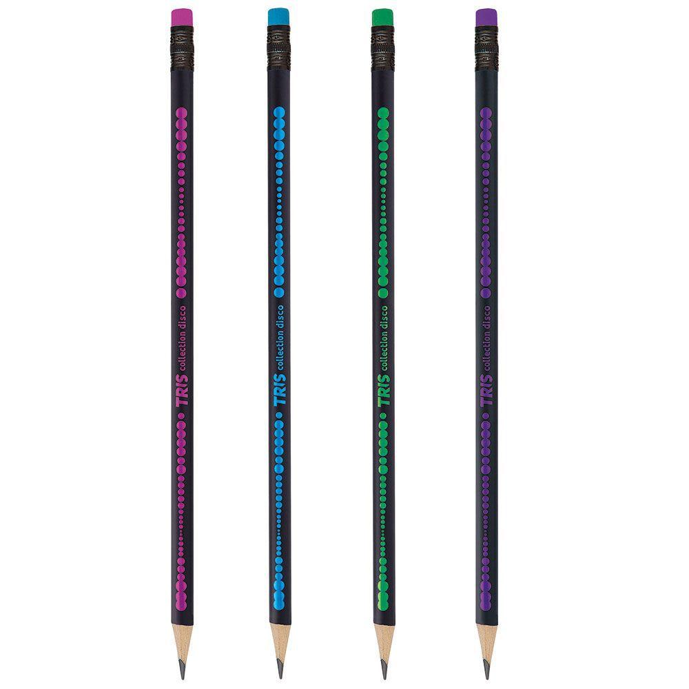 Lápis TRIS Preto Collection com Borracha Disco Unidade Sortido