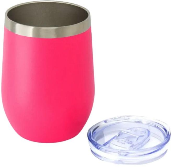 Copo Térmico Cuia 350 ml Aço Inox com Tampa Rosa