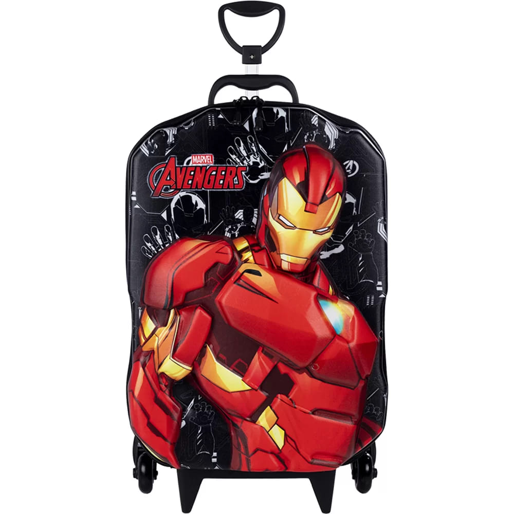 Mochila com Rodas Infantil Diplomata Homem de Ferro Rodinha Tripla Grande
