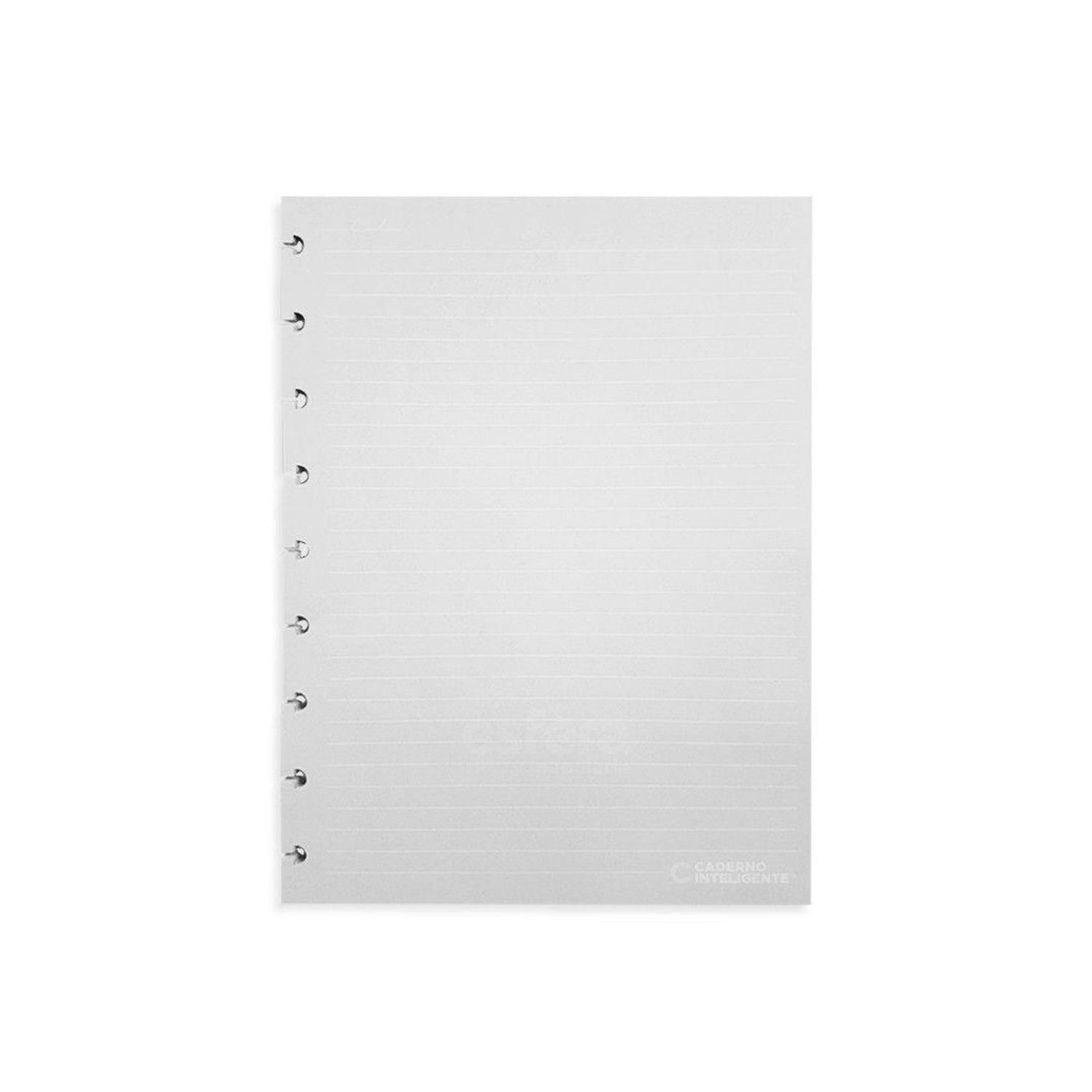 Refil para Caderno Inteligente Médio Pautado Linhas Brancas 30 Folhas 120g