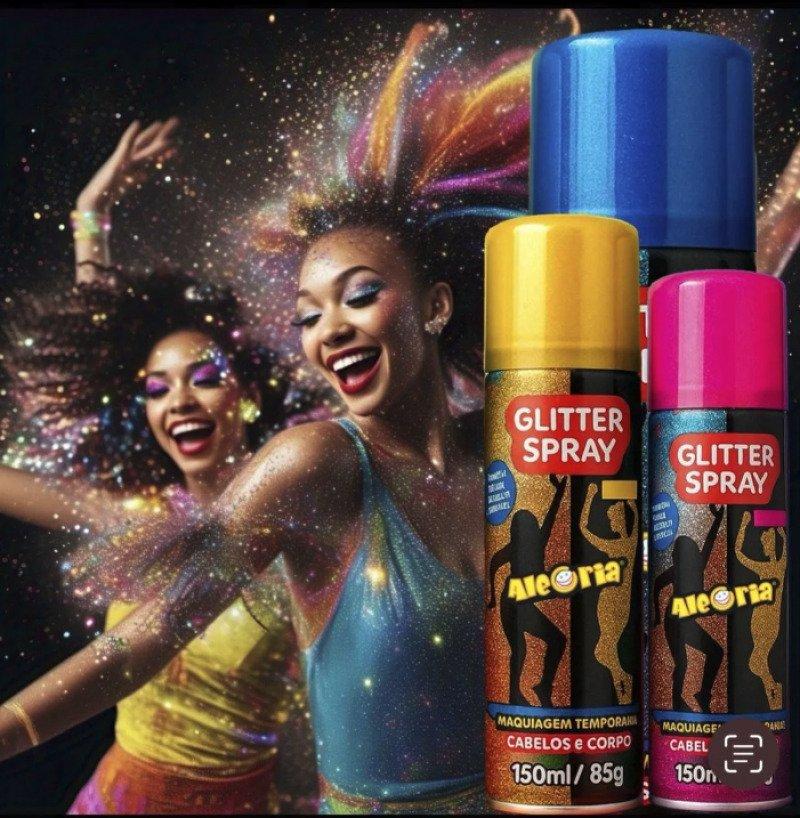 Glitter Spray Cabelo e Corporal 150 ml Da Alegria Carnaval Ouro Dourado