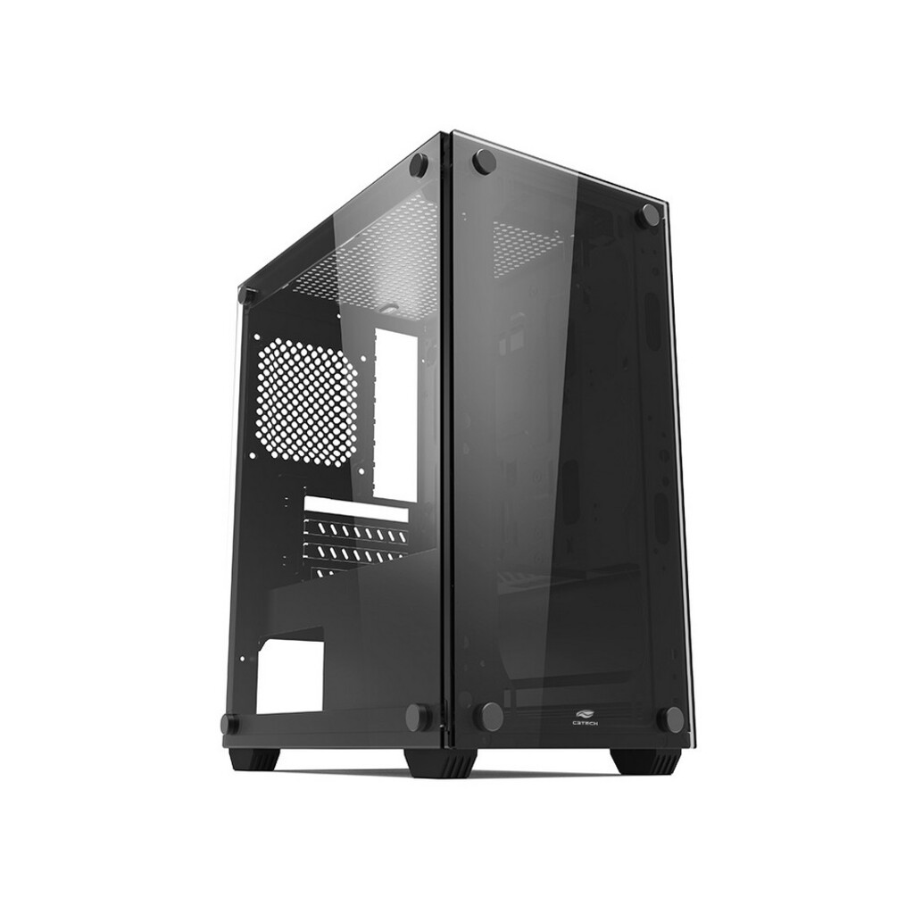 Gabinete Gamer C3tech sem Cooler Fan e sem Fonte Lateral e Frente em Vidro Temperado Preto - MT-G110BK