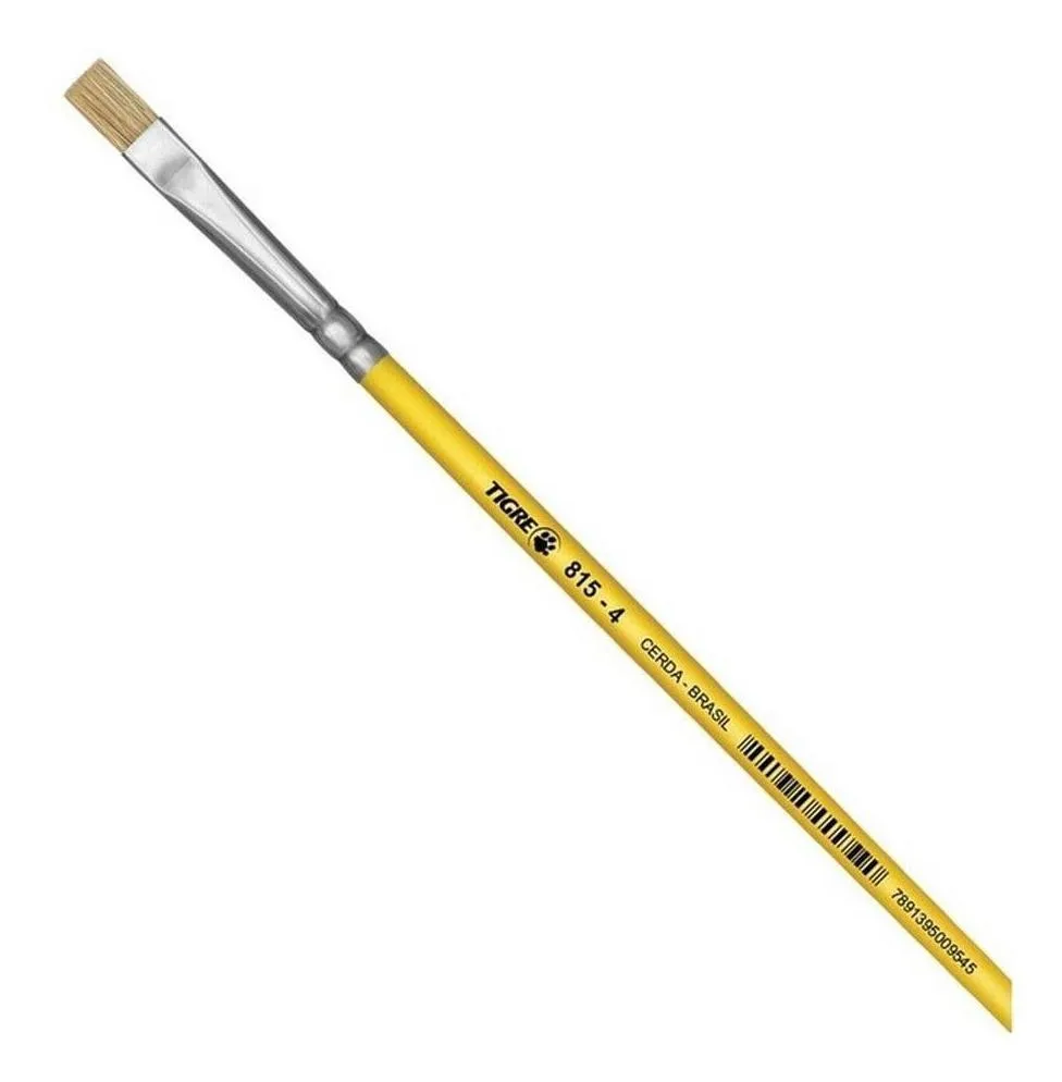 Pincel Chato Tigre 815 NR 04 Longo