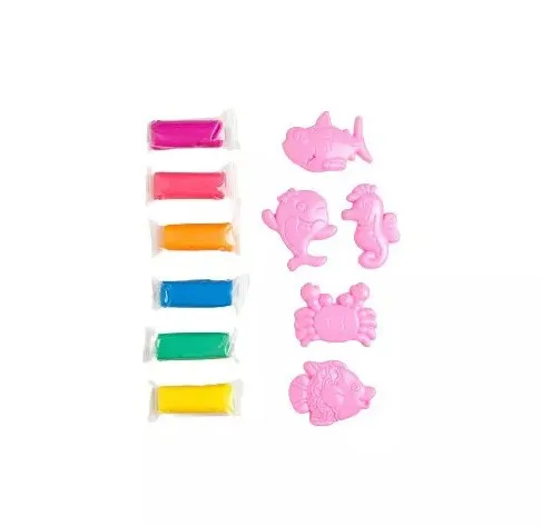 Kit Leo e Leo Massa de Modelar Fundo do Mar com 6 Cores 5 Moldes