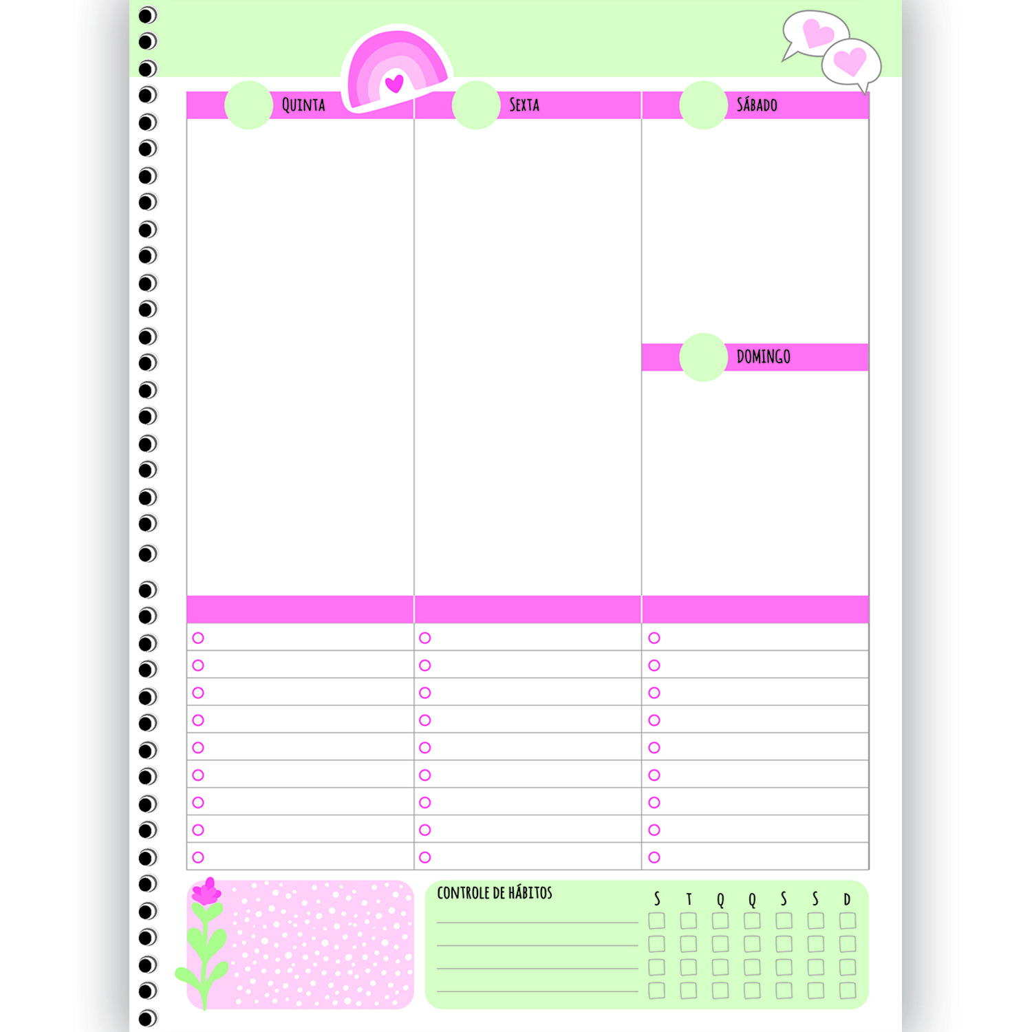 Planner São Domingos Be Mine Permanente Espiral 80 Folhas Sortido