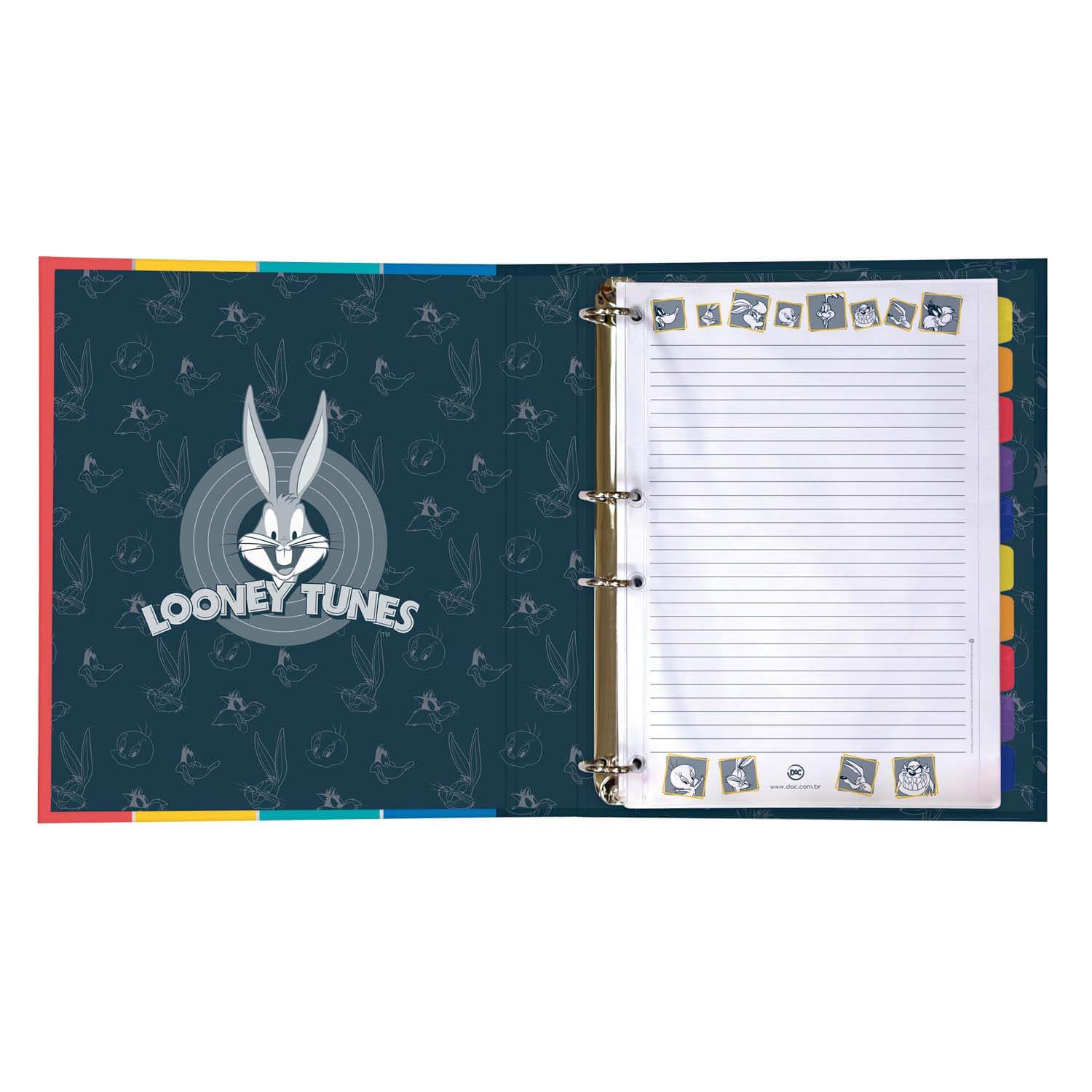 Caderno Fichário DAC Universitário Looney Colegial 48 Folhas