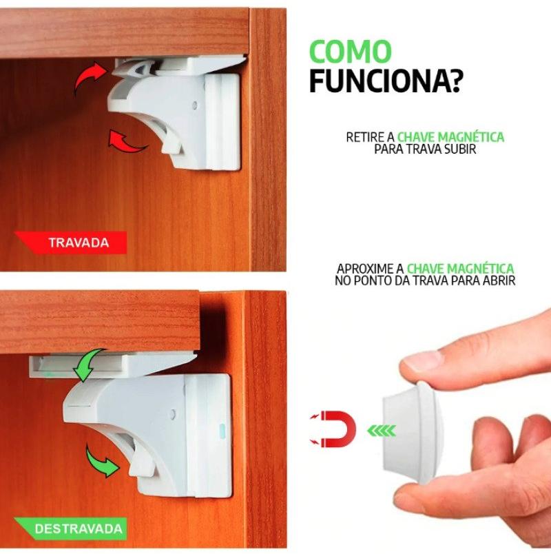 Trava Magnética Gaveta Armário Segurança Crianças