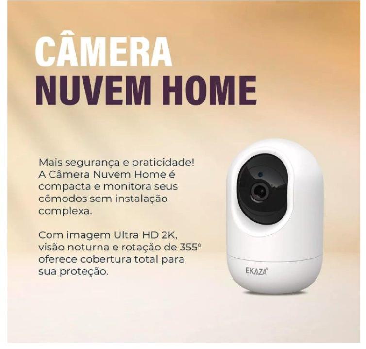 Câmera Wi-Fi Full HD Interna Inteligente Giratória Ekaza EKGDT4117