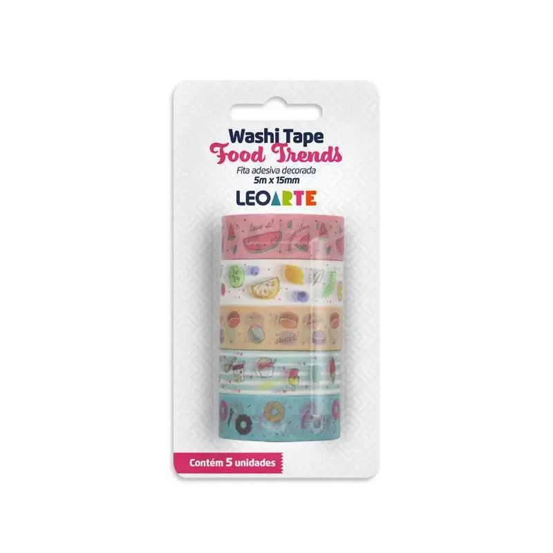 Fita Adesiva LeoArte Washi Tape Food Trends 5m x 15mm