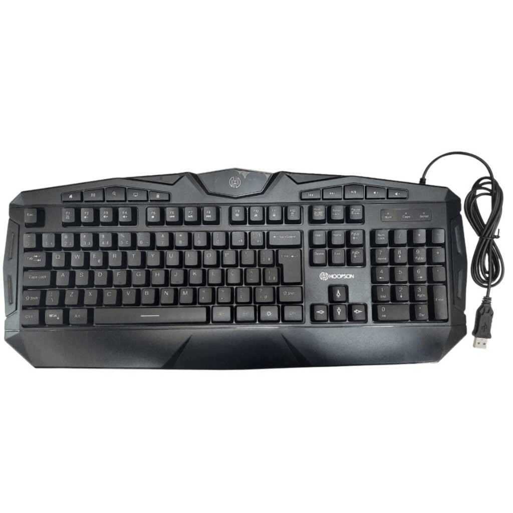 Teclado USB Gamer Hoopson Multimídia Led RGB - Preto - TPC-073
