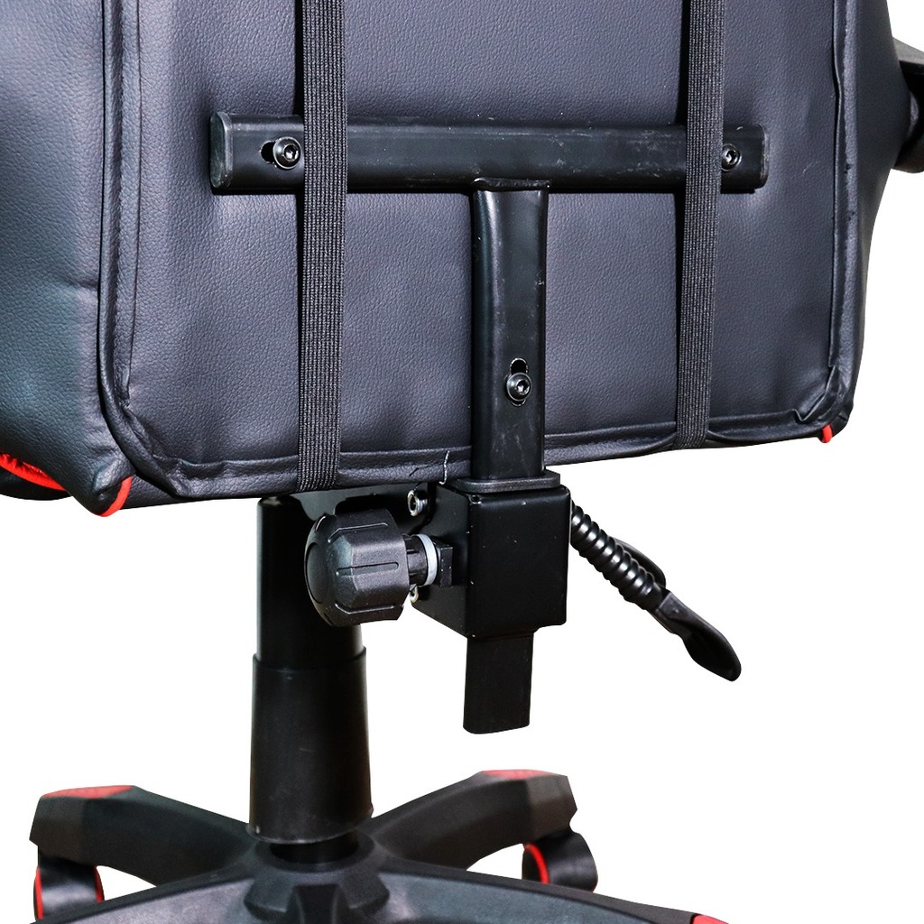 Cadeira Gamer Giratória Preto e Vermelho com Braço Ajuste de Altura e Encosto Reclinável Yakao - GC007Red