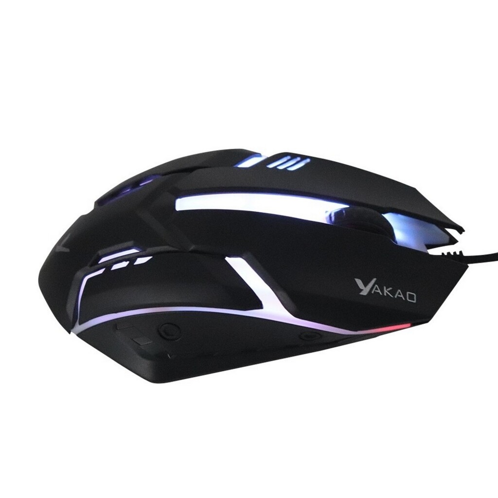 Mouse USB Gamer Yakao 1200 DPI Preto Led RGB - V1 GAMER