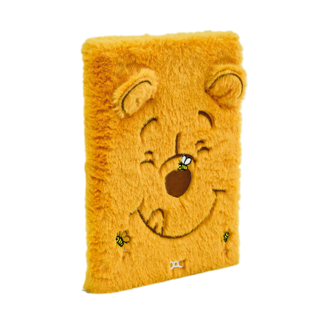 Caderno de Anotações DAC Ursinho Pooh Fluffy Pelúcia Médio