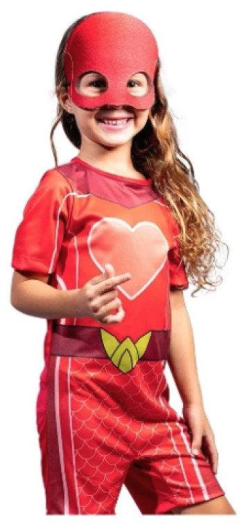 Fantasia Os Aventureiros Super Sereia Tam M Super Magia Vermelha com Máscara