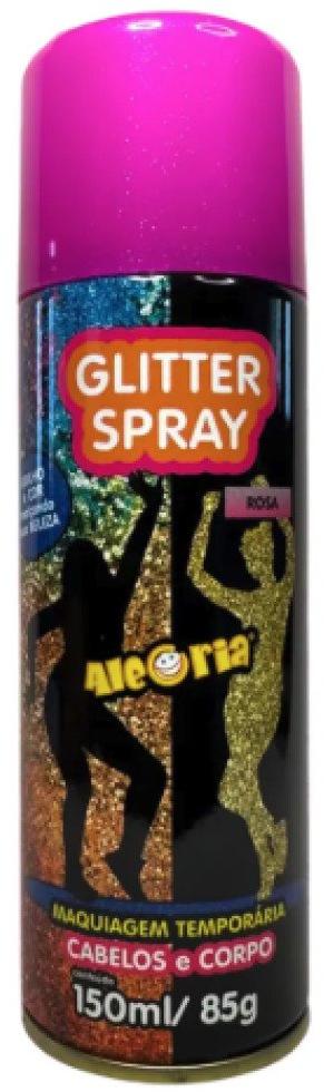 Glitter Spray Cabelo e Corporal 150 ml Da Alegria Carnaval Rosa