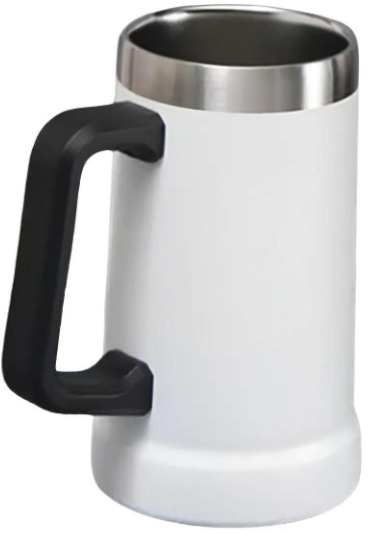 Caneca Térmica Chopp Cerveja 709 ml Aço Inox Branca