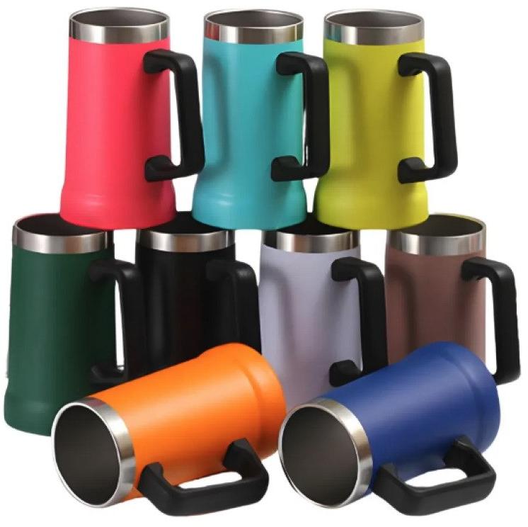 Caneca Térmica Chopp Cerveja 709 ml Aço Inox Branca