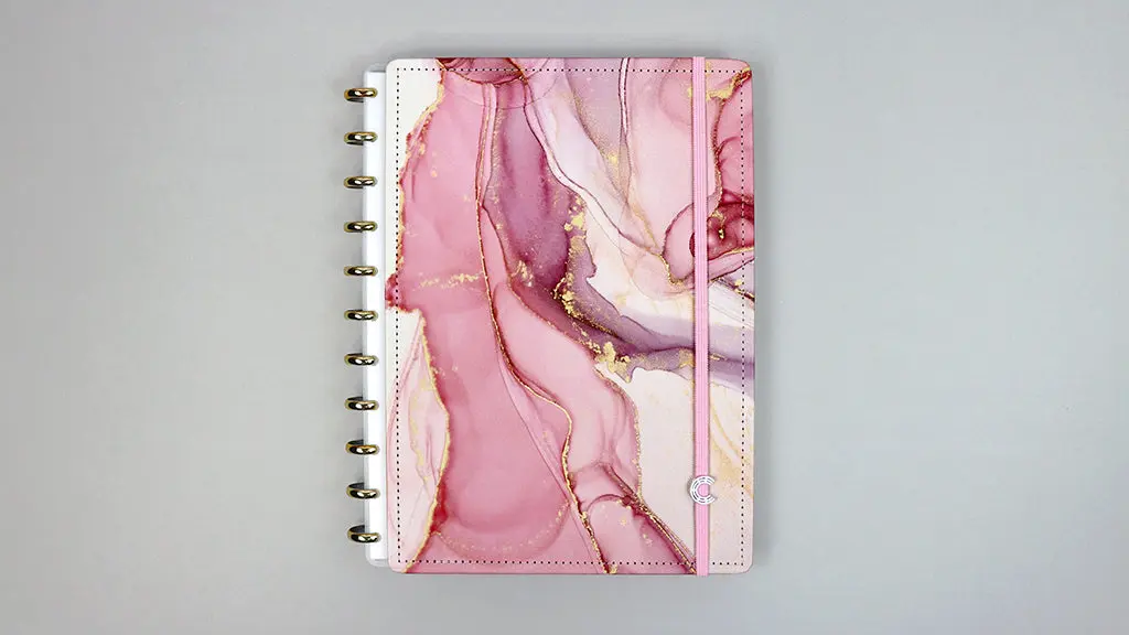 Caderno Inteligente Agatha Rosa 60 Folhas com Pautas 20 Folhas Lisas
