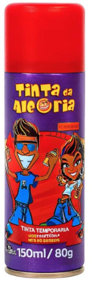 Tinta da Alegria Spray Colorido 150 ml Carnaval Vermelha