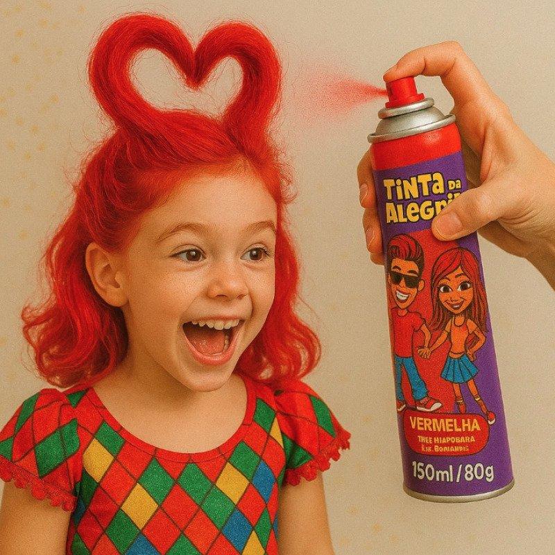 Tinta da Alegria Spray Colorido 150 ml Carnaval Vermelha