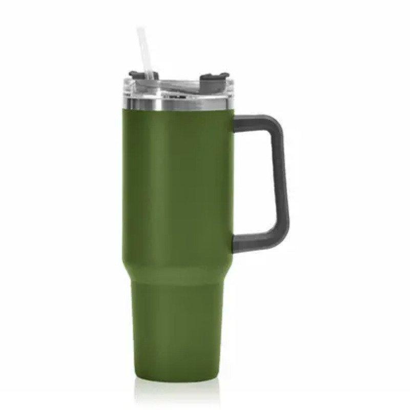 Garrafa Copo Térmico 1200 ml Aço Inox com Tampa e Canudo Verde