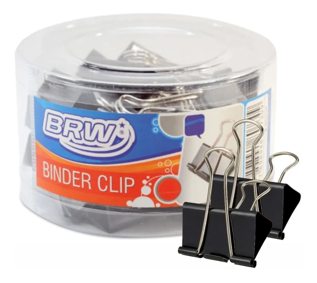 Prendedor de Papel BRW 32mm Preto