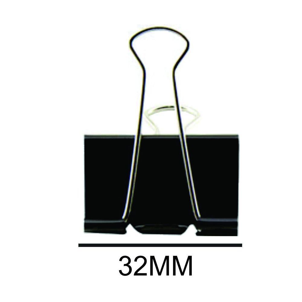 Prendedor de Papel BRW 32mm Preto