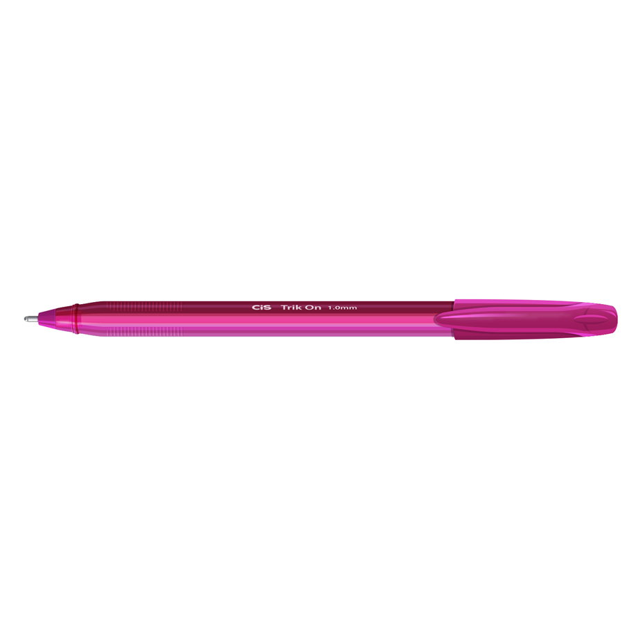 Caneta Esferográfica CIS Trik On 1.0mm Unidade Rosa